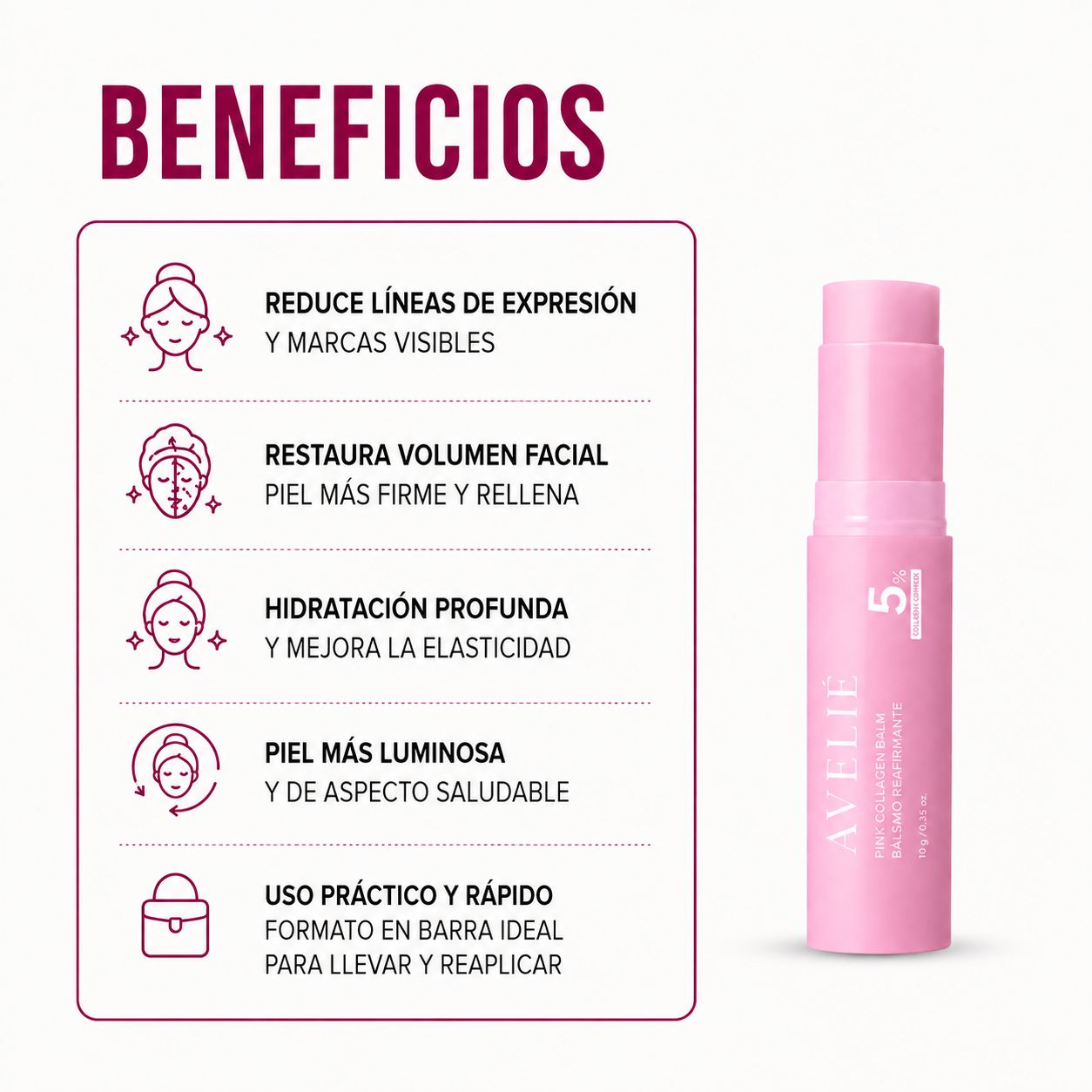 AVELIÉ Pink Collagen Balm | Bálsamo de Volumen Reafirmante